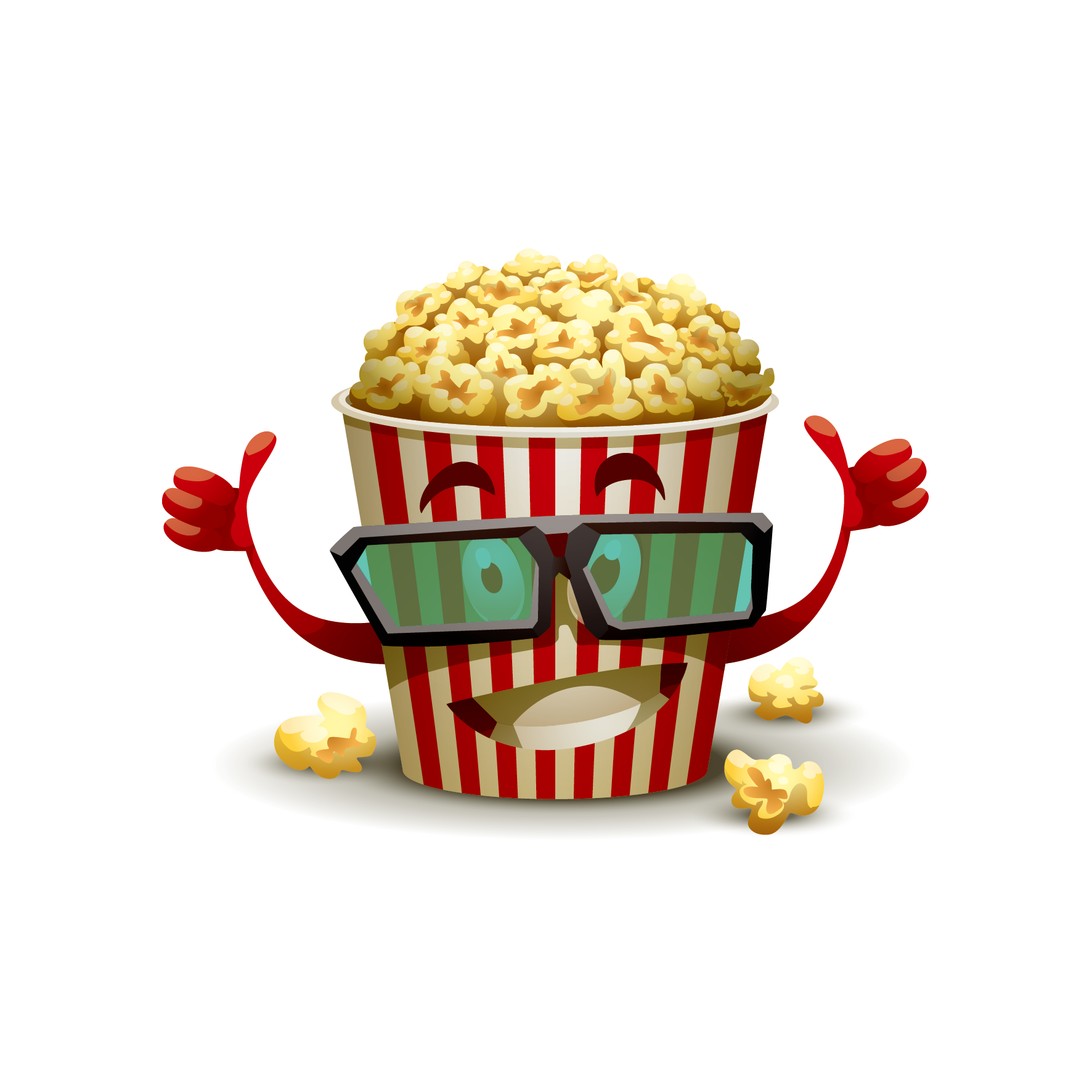 Cinema Vector Popcorn With Cartoon Film 3D Clipart