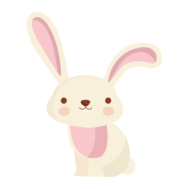 Cute Little Illustration Cartoon Vector Rabbit Easter Clipart