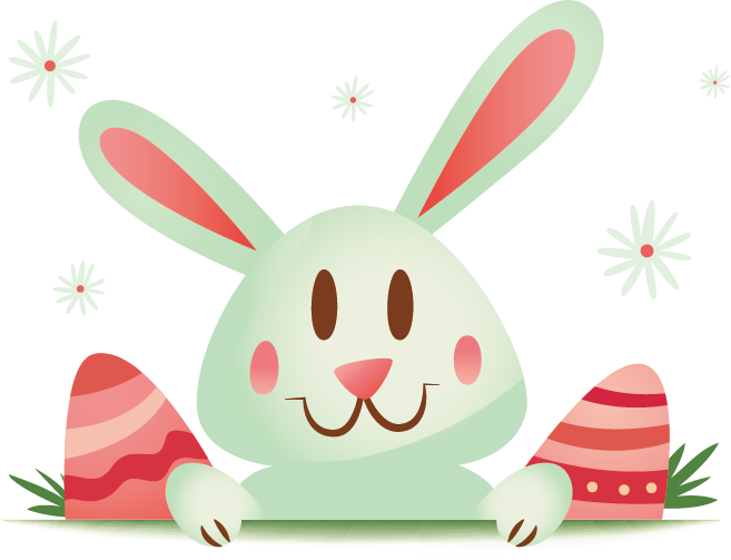 Pink Easter Material Cartoon Vector Rabbit Egg Clipart