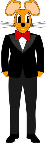 2D Humanoid Mouse In A Tuxedo Clipart
