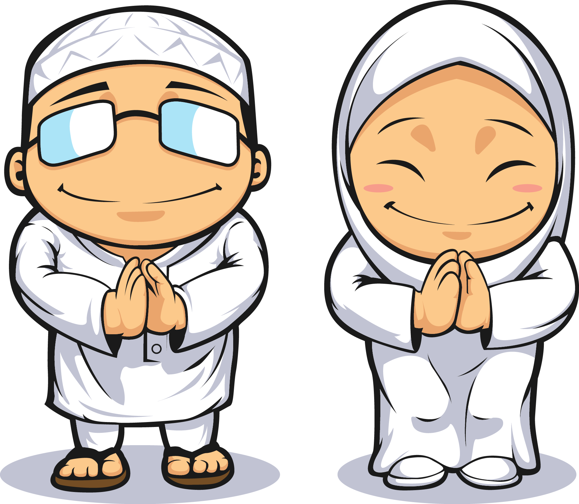 And Muslim Royalty-Free Vector Female Prayer Male Clipart