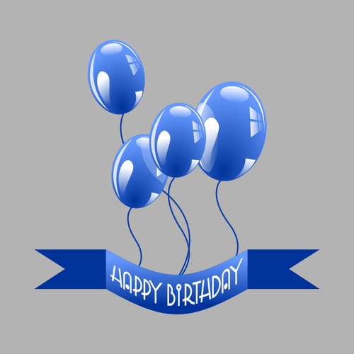 Birthday Banner With Balloons Clipart