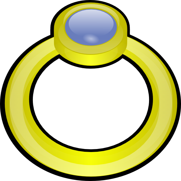 Golden Ring With Gem At Vector Clipart