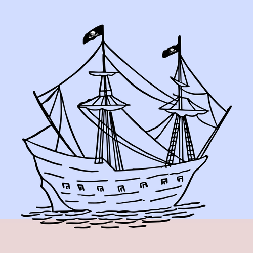Pirate Sailboat Clipart