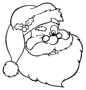 Free Coloring Page Image Santa Claus Winking Clipart
