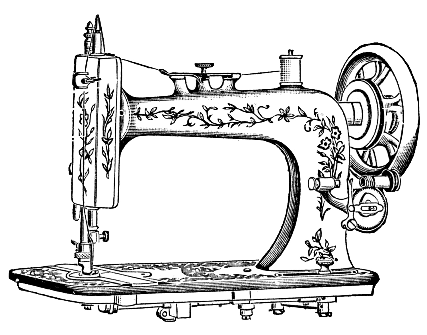 Antique Pretty White Sewing Machine The Graphics Clipart