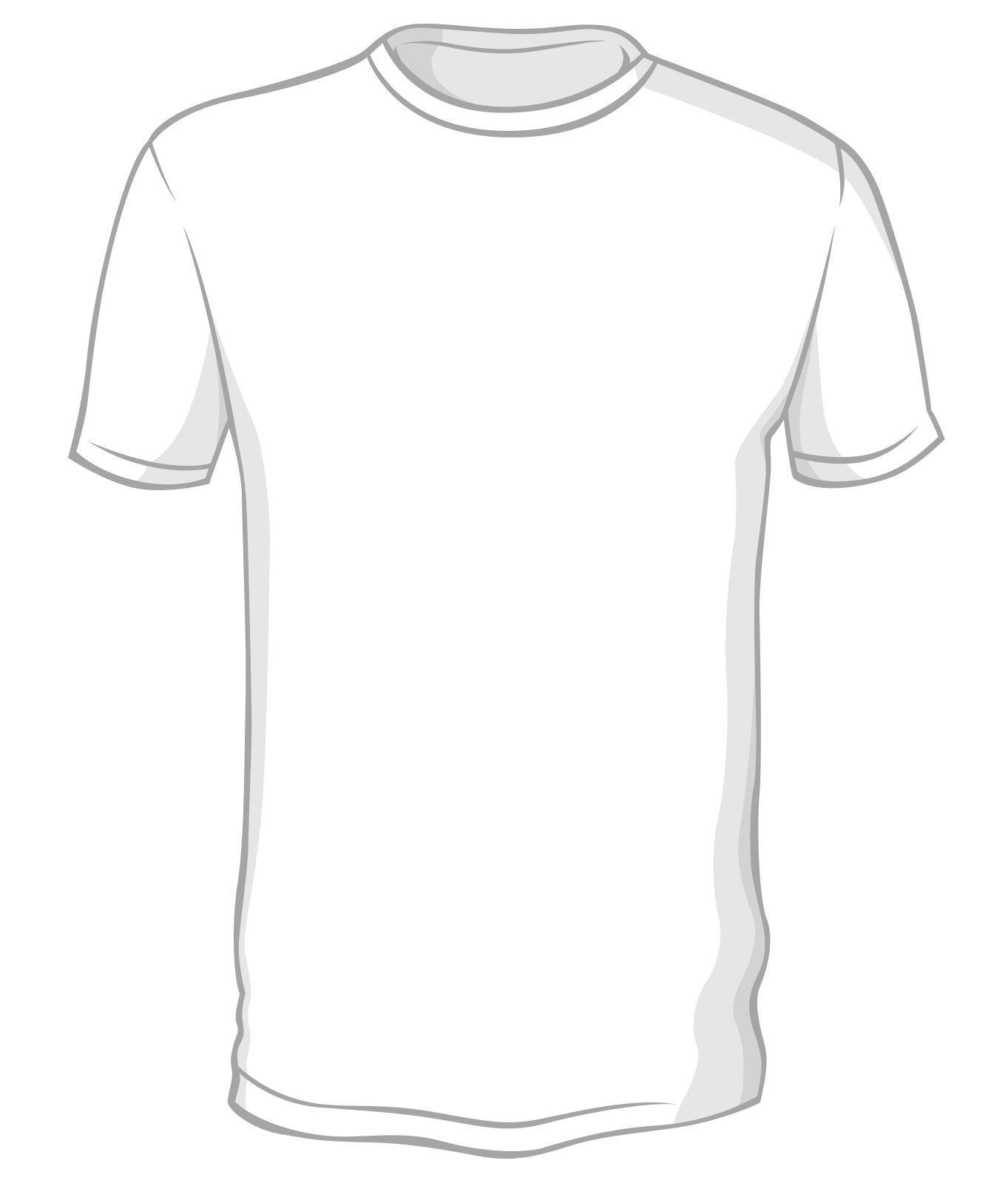 Long-Sleeved T-Shirt Vector Pure White Hand-Painted Clipart