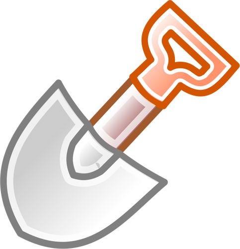Vector Of Shovel With Red Handle Vectors Clipart