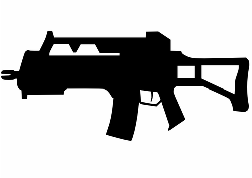 Assault Rifle Silhouette Clipart
