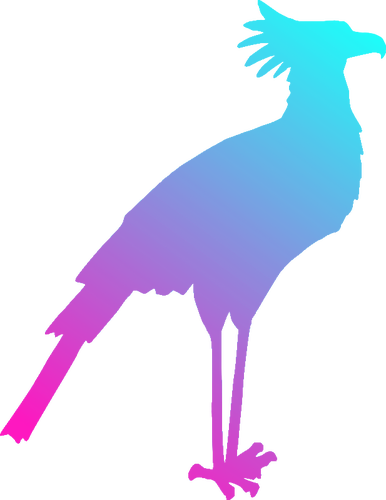 Image Of Colored Secretary Bird Silhouette Clipart