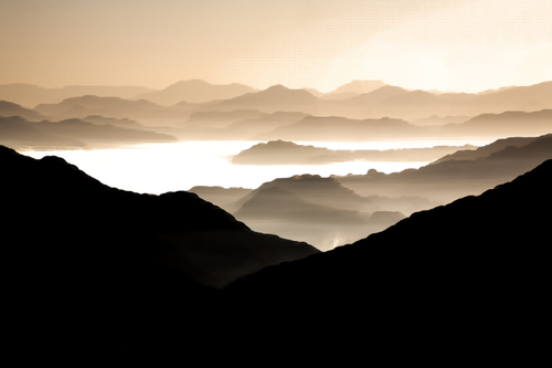 Misty Valley Silhouette Clipart