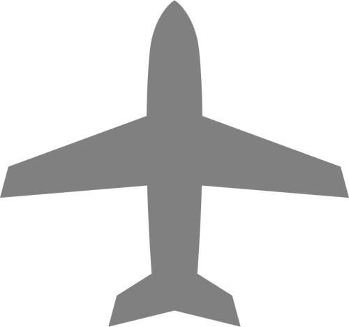 Airplane Silhouette In Grey Color Clipart