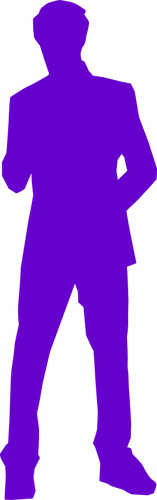 Man In Suit Purple Silhouette Clipart