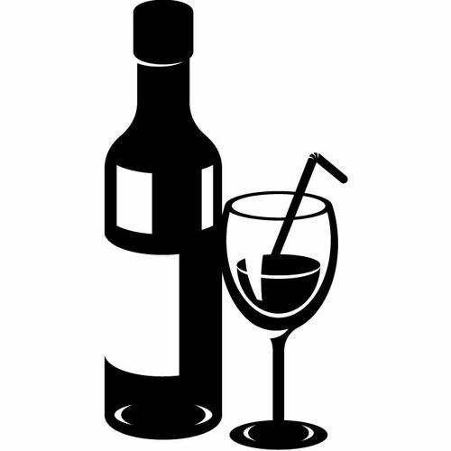 Glass And Bottle Silhouette Clipart