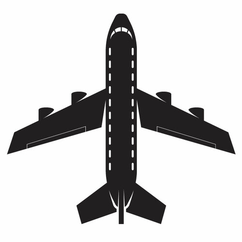 Passenger Airplane Silhouette Clipart