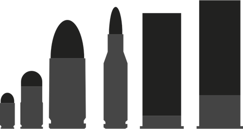 Silhouette Of Set Of Bullets Clipart