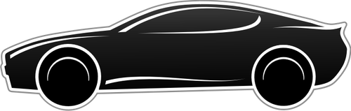 Sportscar In Black And White Clipart