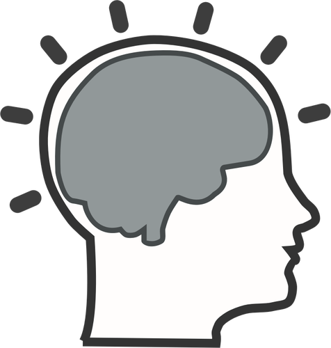 Silhouette Of Brain Activity Clipart