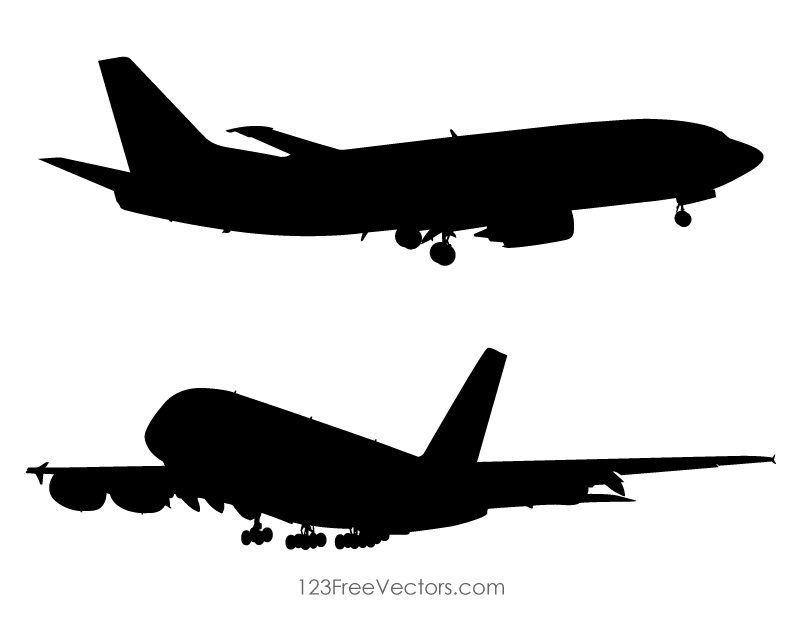 Airplane Silhouette Freevectors Hd Photo Clipart