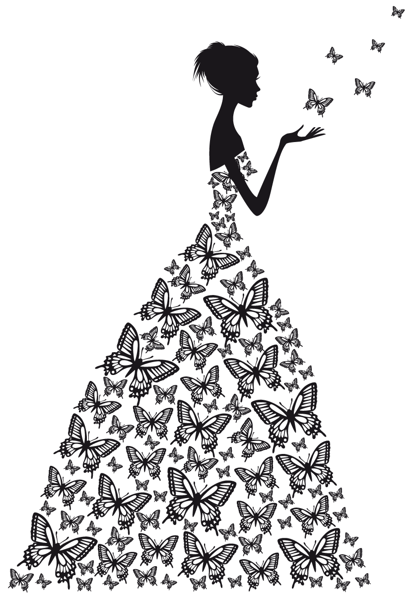 Download Wall Decal Dress Sketch Beauty Vector Flat Butterfly Wedding Png Image High Quality Clipart Png Free Freepngclipart