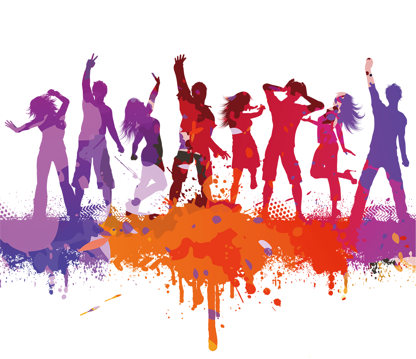 And Silhouette Dance Of Men Color Silhouettes Clipart