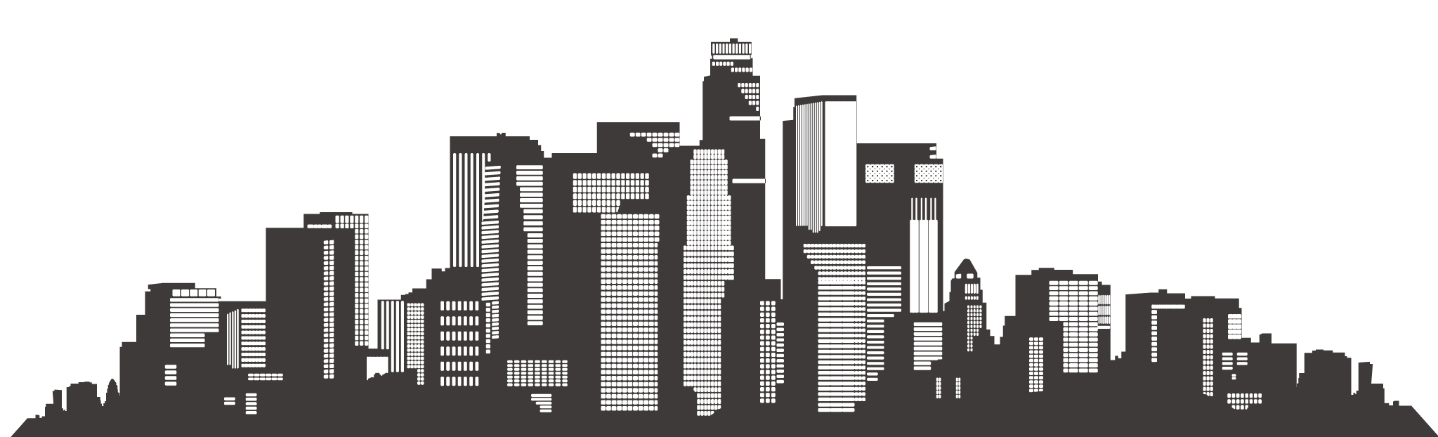 City Buildings Silhouette Scalable Angeles Los Skyline Clipart