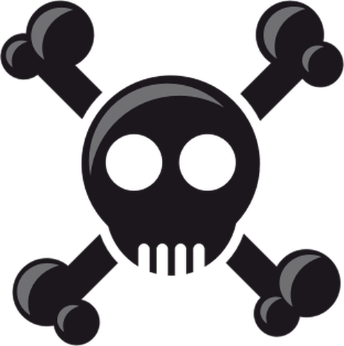 Silhouette Of A Simple Skull Illustration Clipart