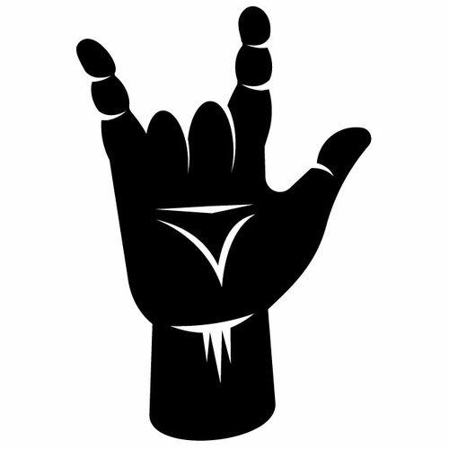 Sign Of The Horns Gesture Silhouette Clipart