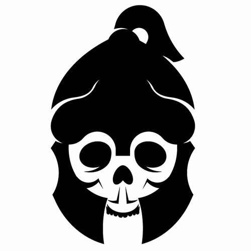 Skull With Helmet Silhouette Clipart