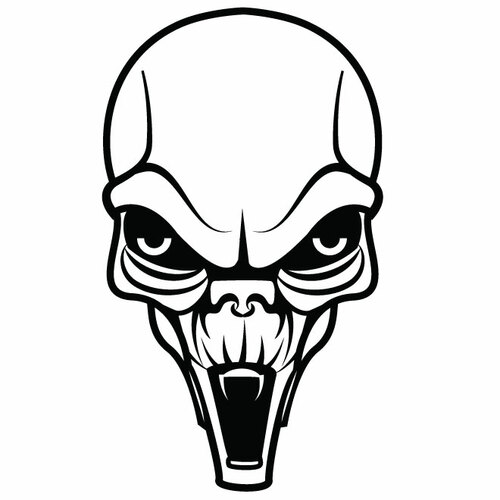 Alien Skull Silhouette Clipart