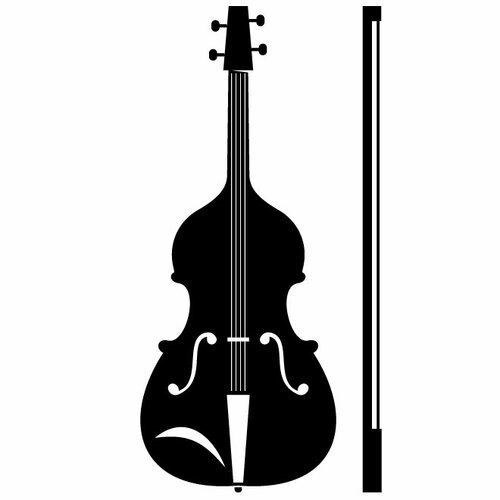 Violin Silhouette Stencil Art Clipart