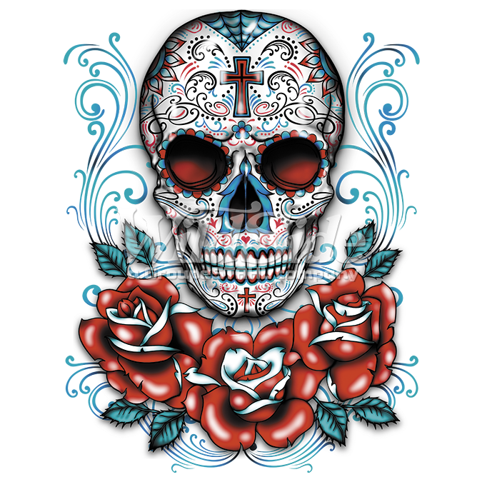 Skull Calavera Dead Sugar T-Shirt Skulls Of Clipart