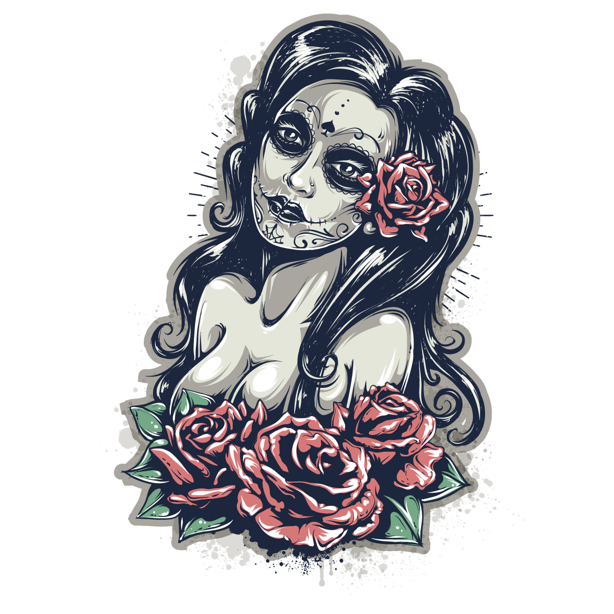 Cuisine Style Mexican Calavera Dead Vector Gothic Clipart