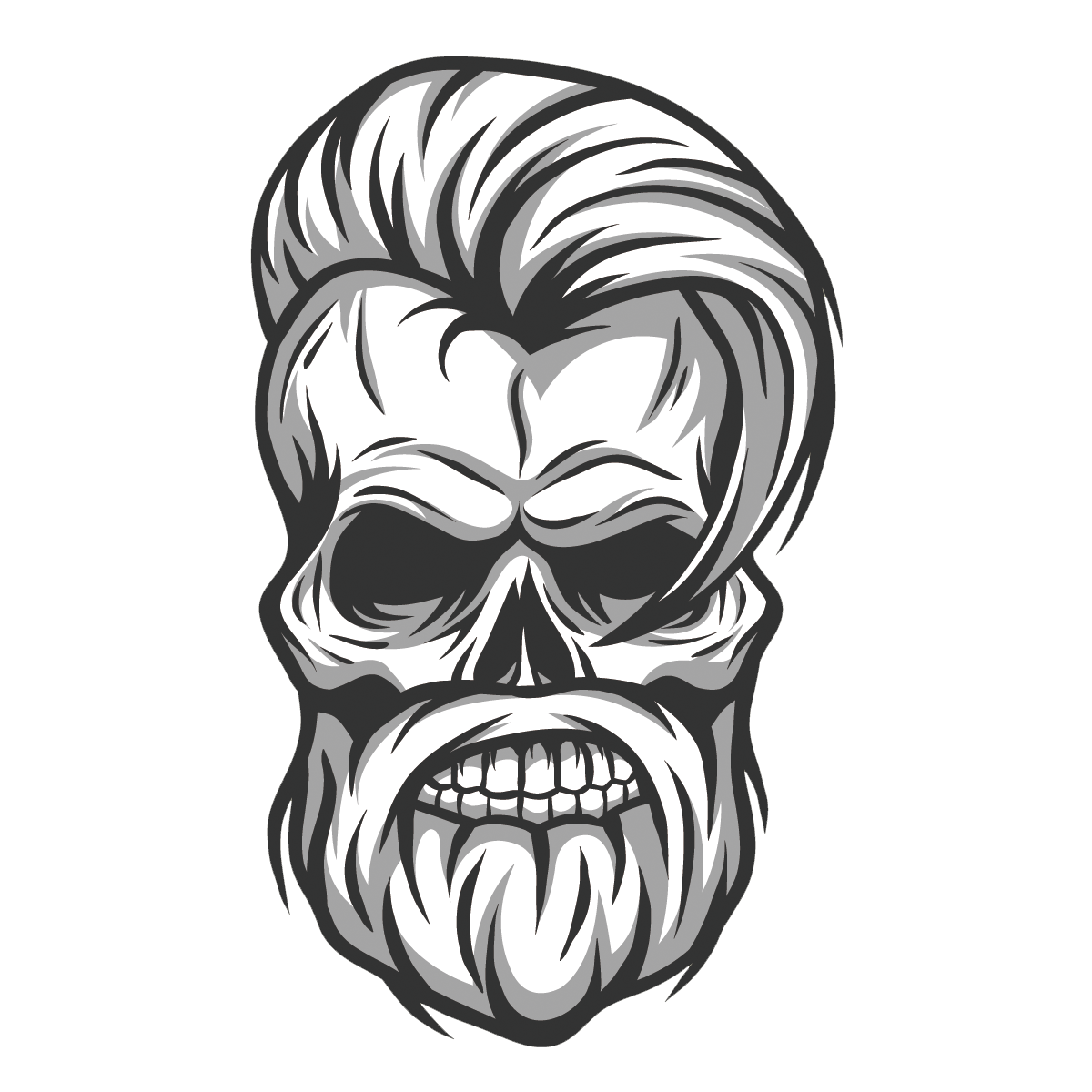 Skull Photography Illustration Hair Vector Hipster Handsome Clipart