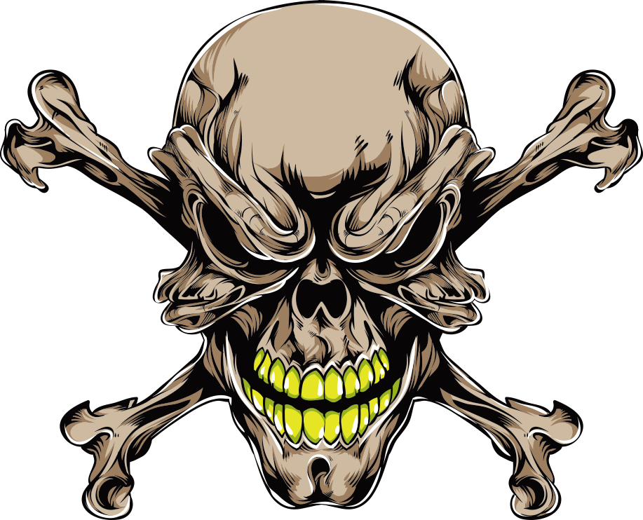 Tattoo Prints Skull Brown Bones Vector Human Clipart