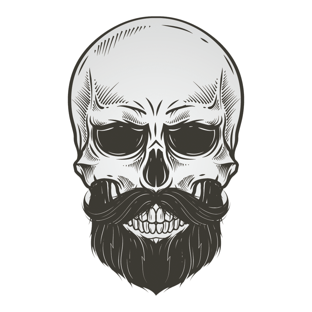 Download Bearded Skull Illustration Vector Drawing Beard Clipart
