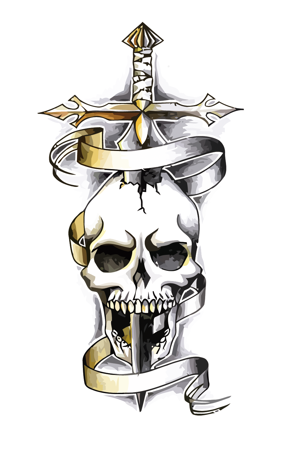 Tattoo Skeleton Skull Dragon Vector Snake Human Clipart
