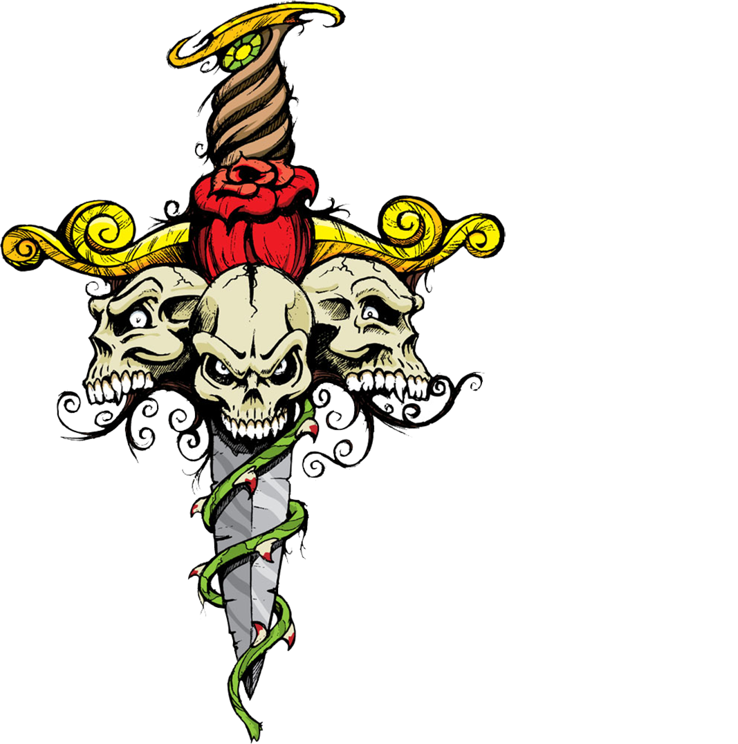 T-Shirt And Illustration Skull Sword Free Transparent Image HD Clipart