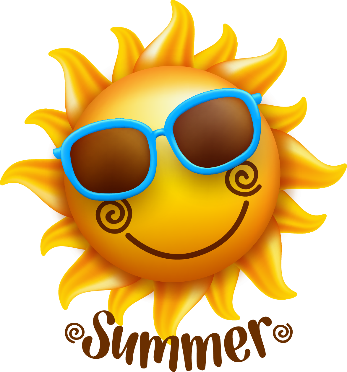 Summer Sun Smiley Illustration Face PNG Image High Quality Clipart