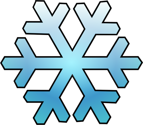 Of Shaded Blue Snowflake Clipart