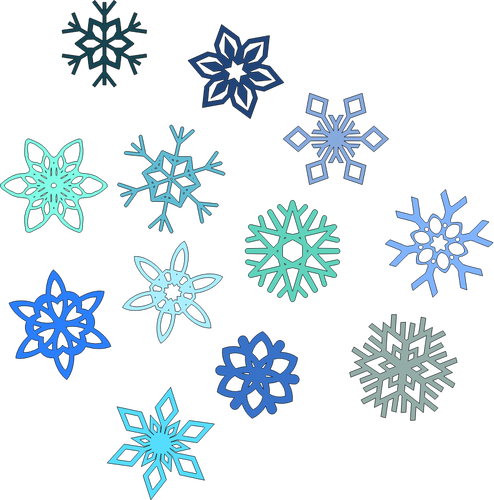 Of Selection Of Snowflakes Clipart