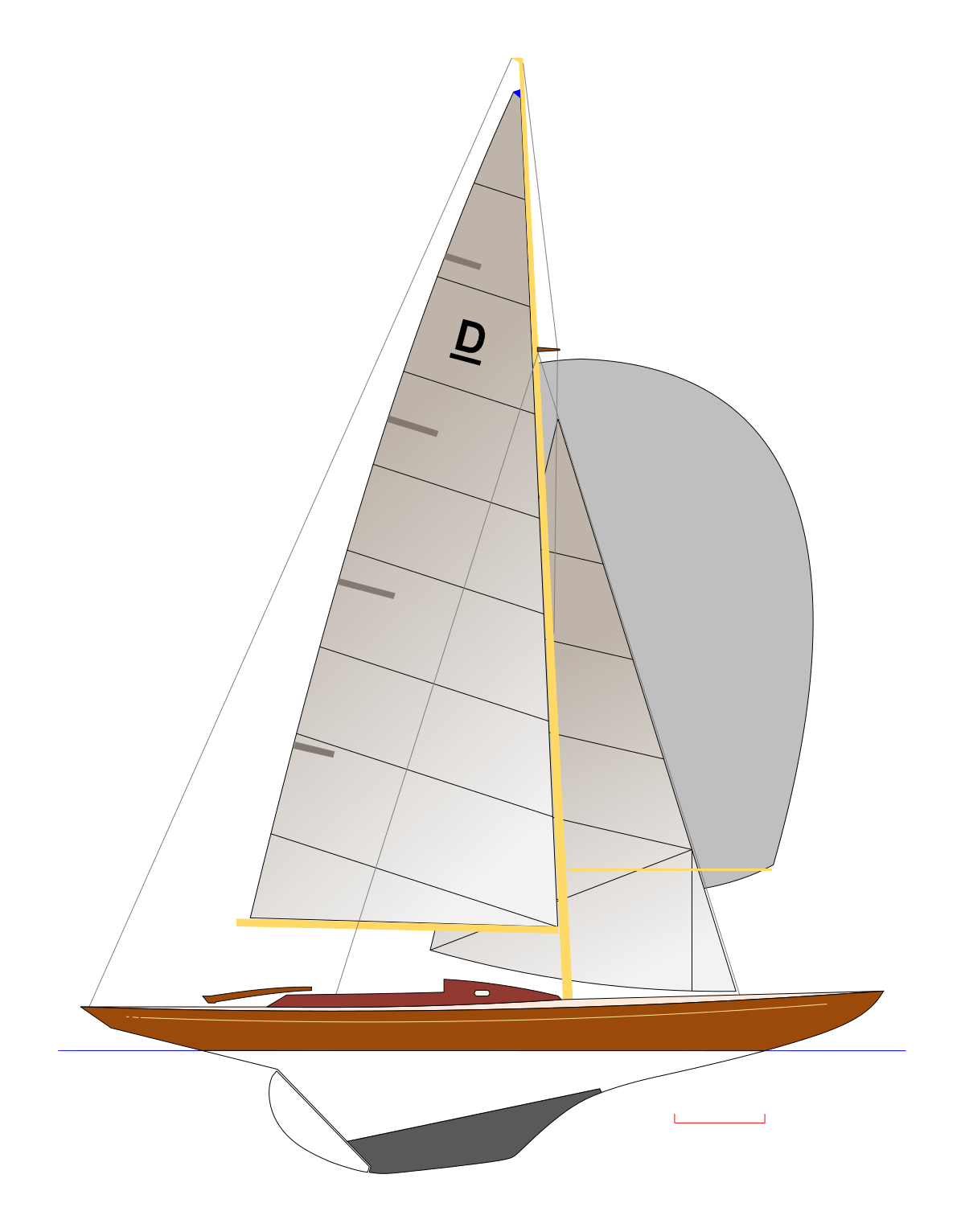 Summer 1948 Sailing Sloop Sail Dinghy Olympics Clipart