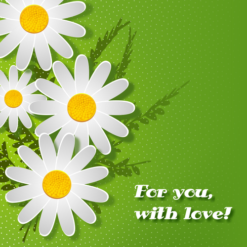 Card With Daisies Clipart