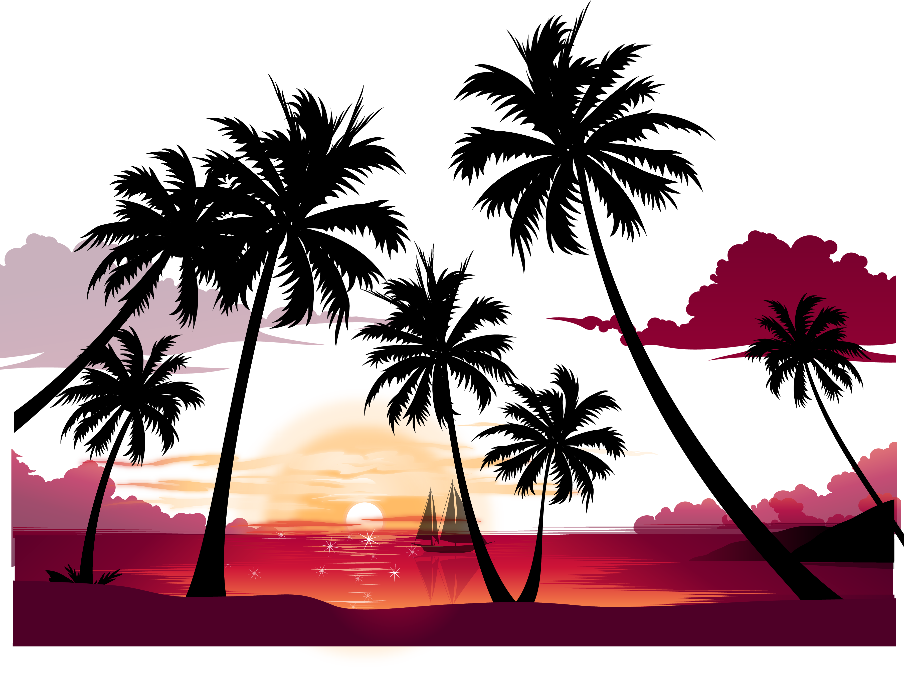 Summer Material Resolution Wallpaper Sunset Poster Beach Clipart