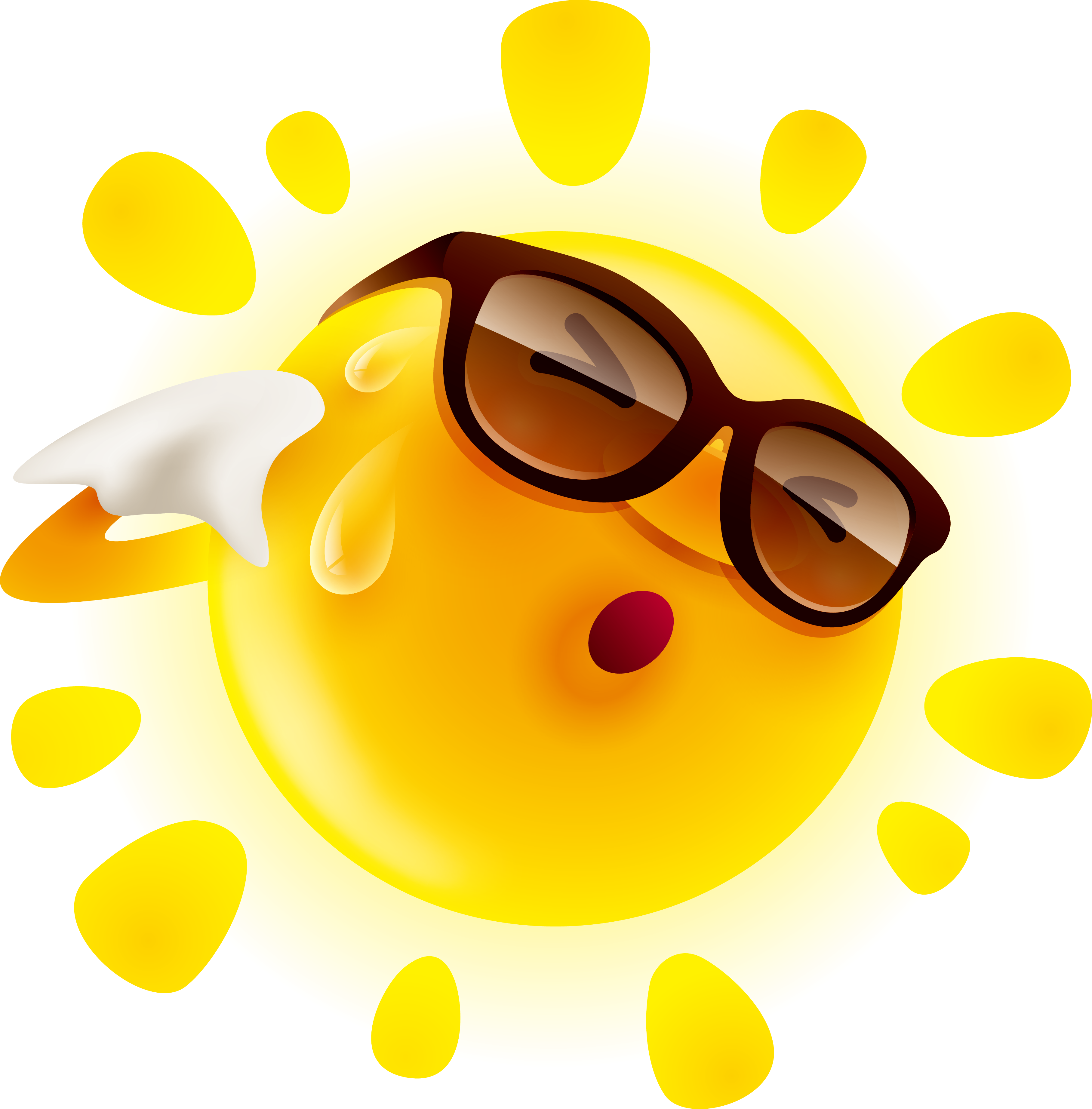 Perspiration Summer Cartoon Illustration Sun Free Download PNG HQ Clipart