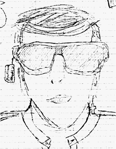 Pencil Drawing Of A Guy Trying On Sunglasses Clipart