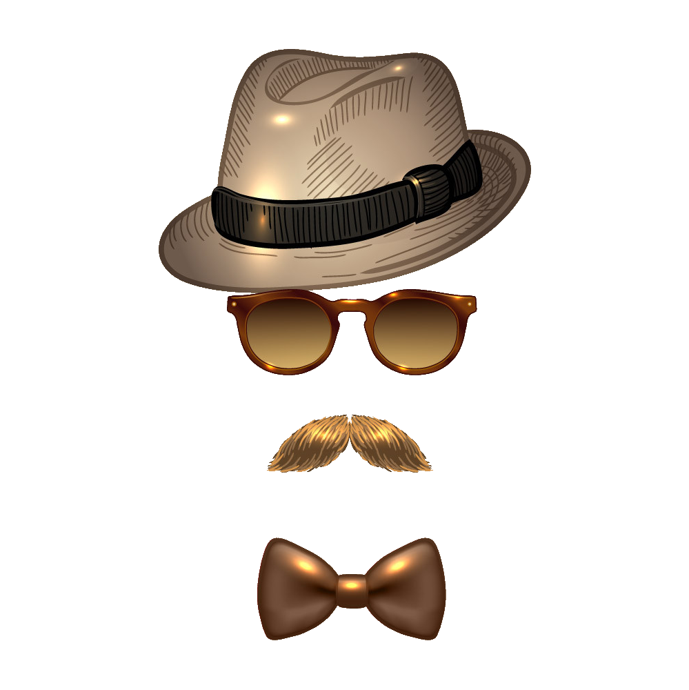 Sunglasses Fedora Moustache Avatar Hat Man Clipart