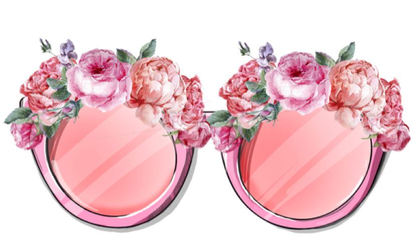 Cut Sunglasses Rose Design Floral Flowers Clipart