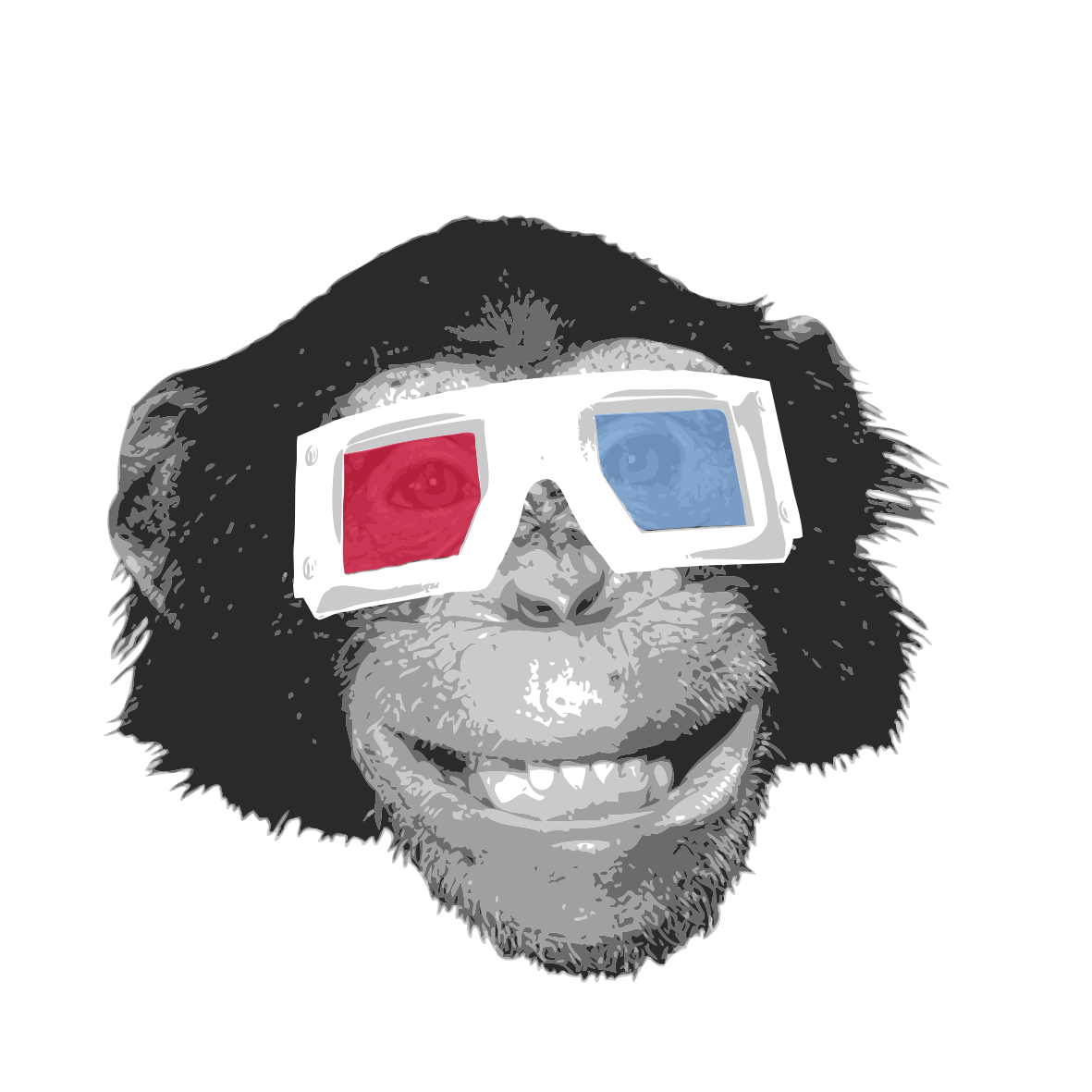 Eye Monkey Chimpanzee Gorilla Orangutan Glasses With Clipart