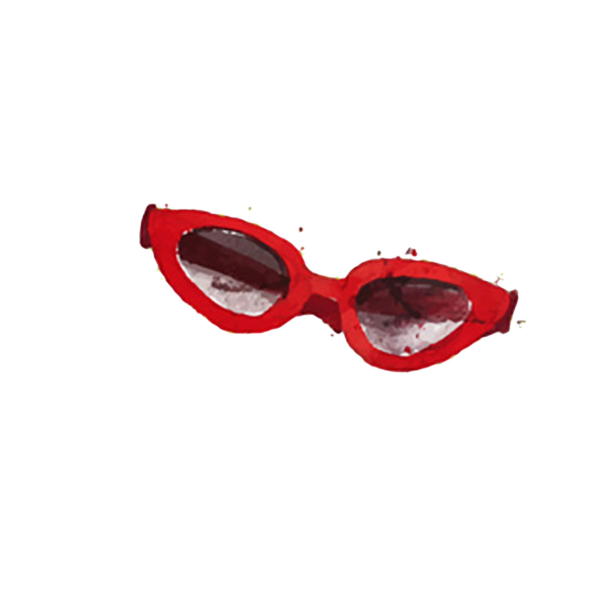 Sunglasses Frame Watercolor Goggles Painting Drawing Red Clipart